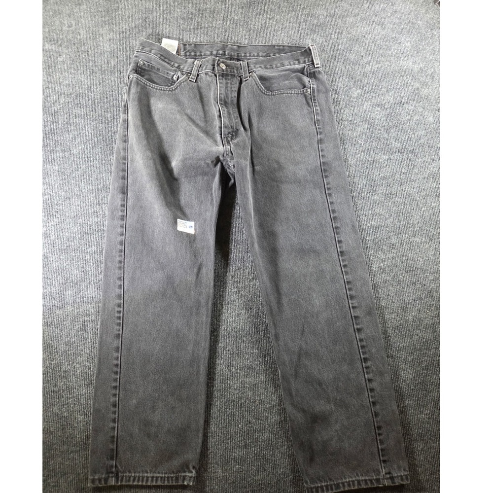 Levis 505 Regular Fit Straight Leg Jeans Faded Black Denim W38‎ L30 00505-0260